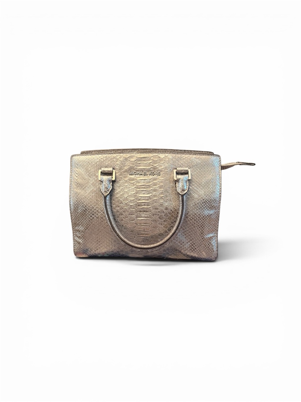 Michael Kors Snakeskin Silver Metall Handbag – Upcycled & Restored ✨